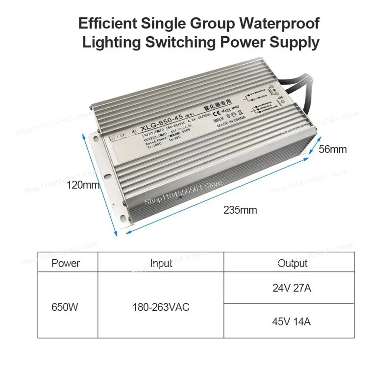 650W Waterproof IP67 Power Sup - огляд і ціна Power Supply 650W