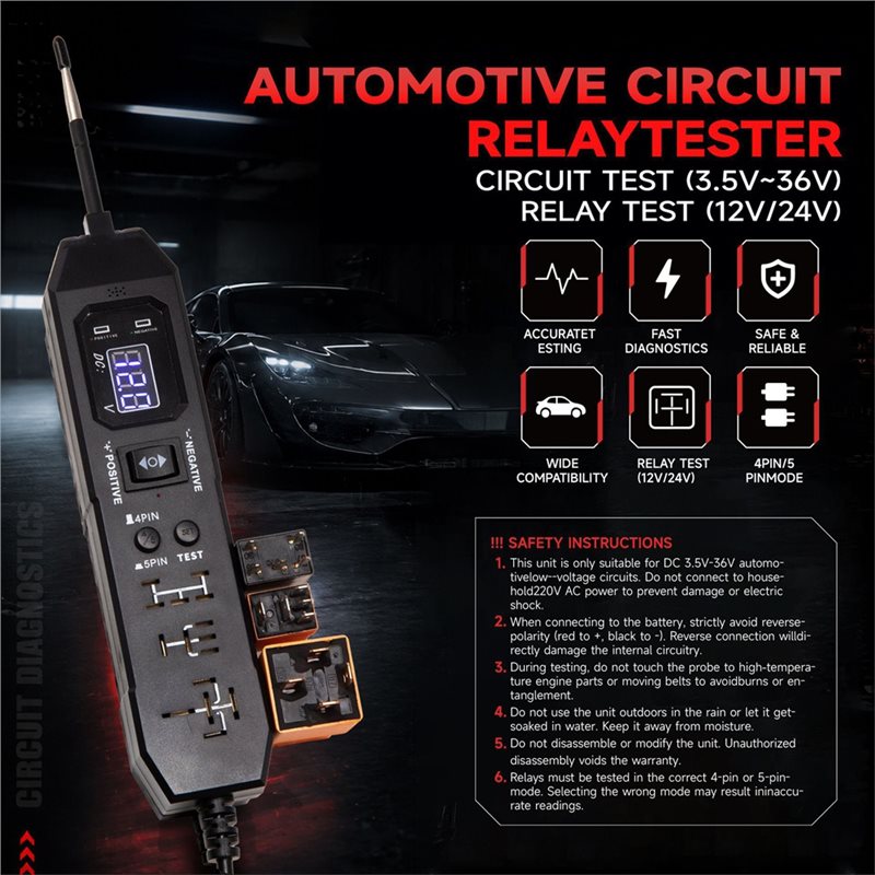 NEW-Automotive Relay Tester, D - огляд і ціна Power Supply Tester